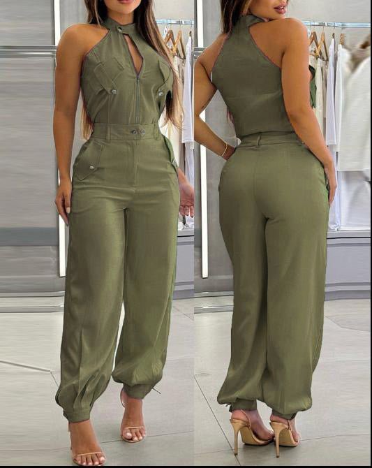 Halter Top Casual Working Pants Two - piece Suit - DBMP (Electronics And More Store)