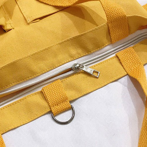 Harajuku Canvas Bags Students Handbag With Pockets Preppy Buckpack Shoulder Bag For Women Shoolbags - DBMP (Electronics And More Store)