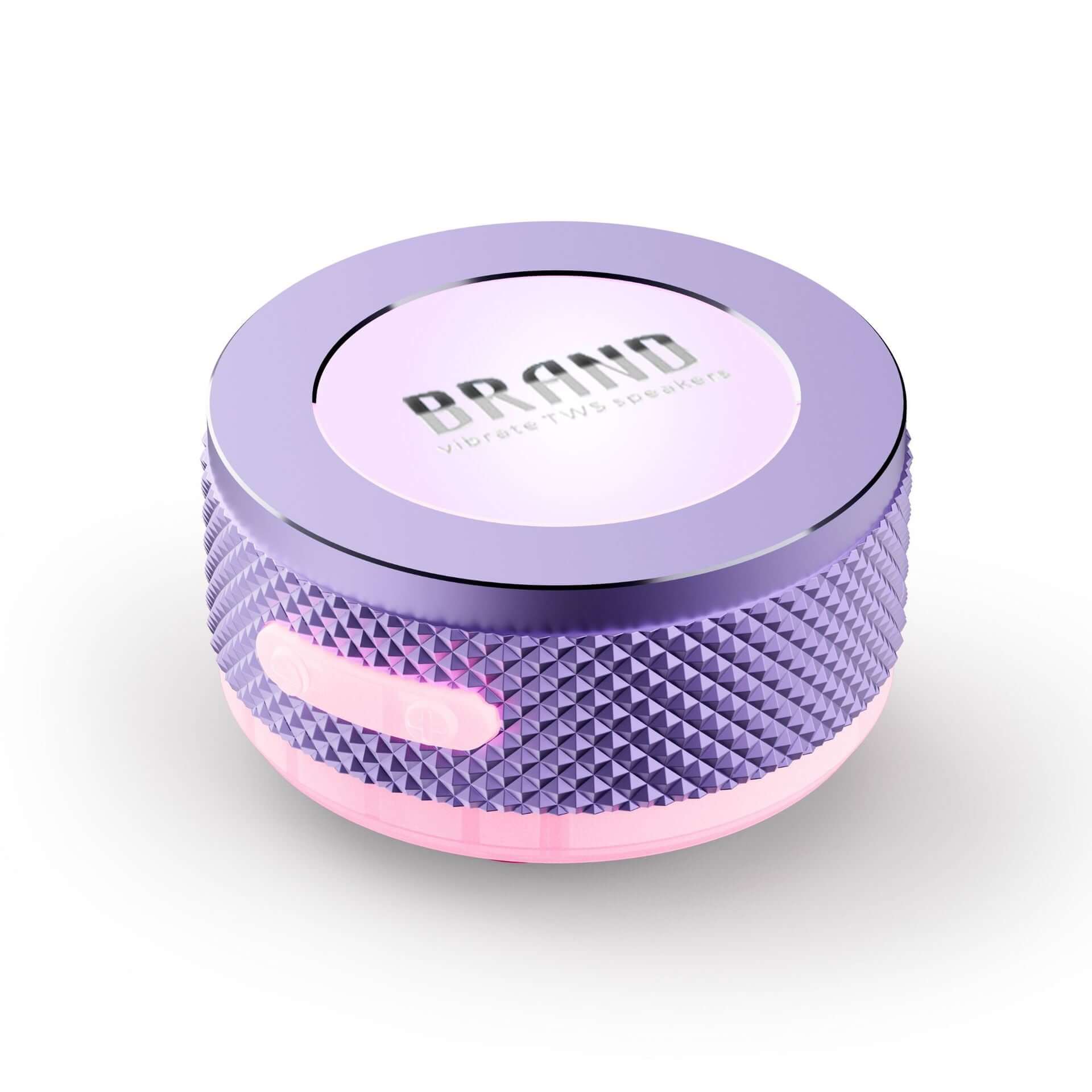 Small Wireless Bone Conduction Speakers Bluetooth Vibration Speaker with color LED light in purple and pink design.