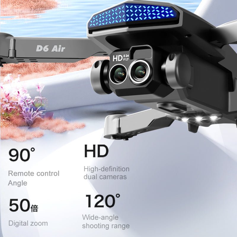 D6 Air Drone For Beginners 540 Degree Intelligent Obstacle Avoidance Dual HD Cameras With Beauty Filter Easy Control Foldable Drone For Indoor Outdoor Flight - DBMP Shop
