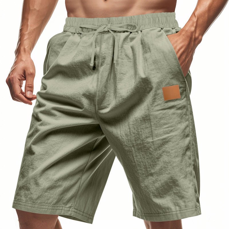Solid - color Mens Plus - size Thin Linen Breathable Beach Sports Casual - DBMP Shop