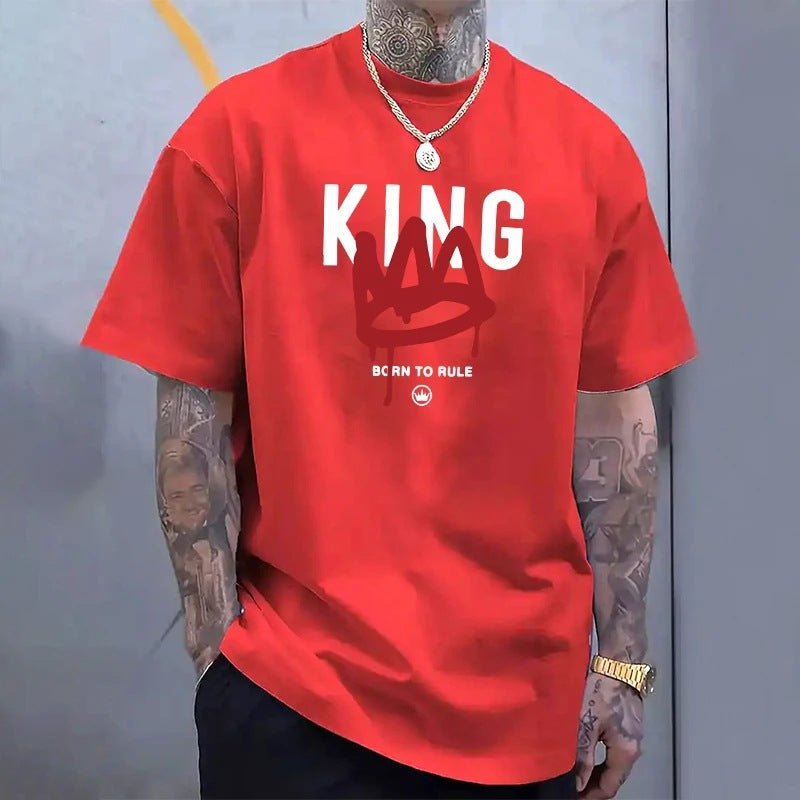Mens Casual Short-Sleeve T-Shirt With KING Print - DBMP Shop
