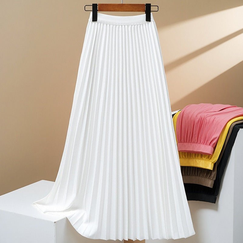 Women's Solid Color Fashion Pleated High Waist Pleated Skirt - DBMP (Electronics And More Store)