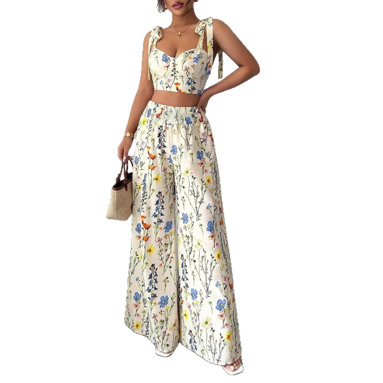 Printed Camisole Womens Top And Pants Set - DBMP (Electronics And More Store)