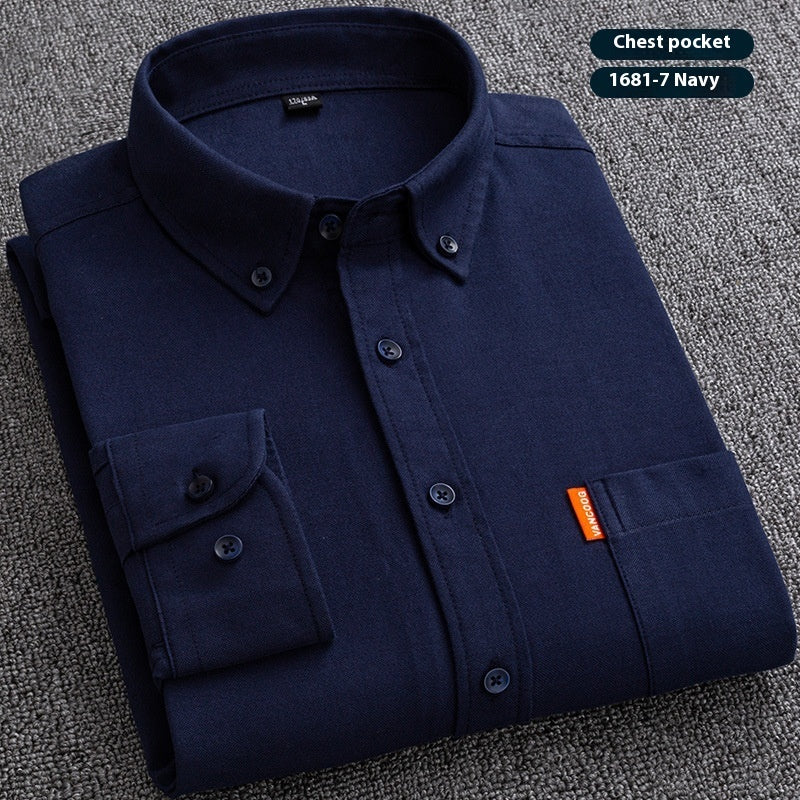 Pure Cotton Washed Oxford Woven Shirts Men