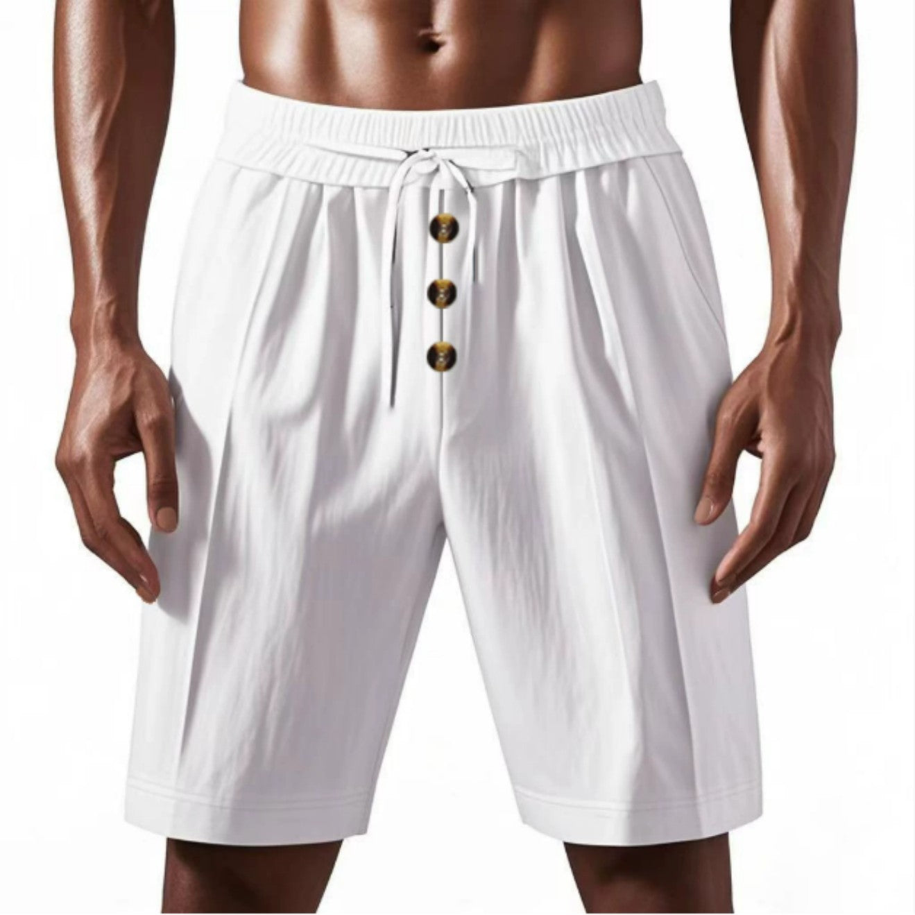 Linen Summer American-style Shorts Beach Casual Loose Straight Men