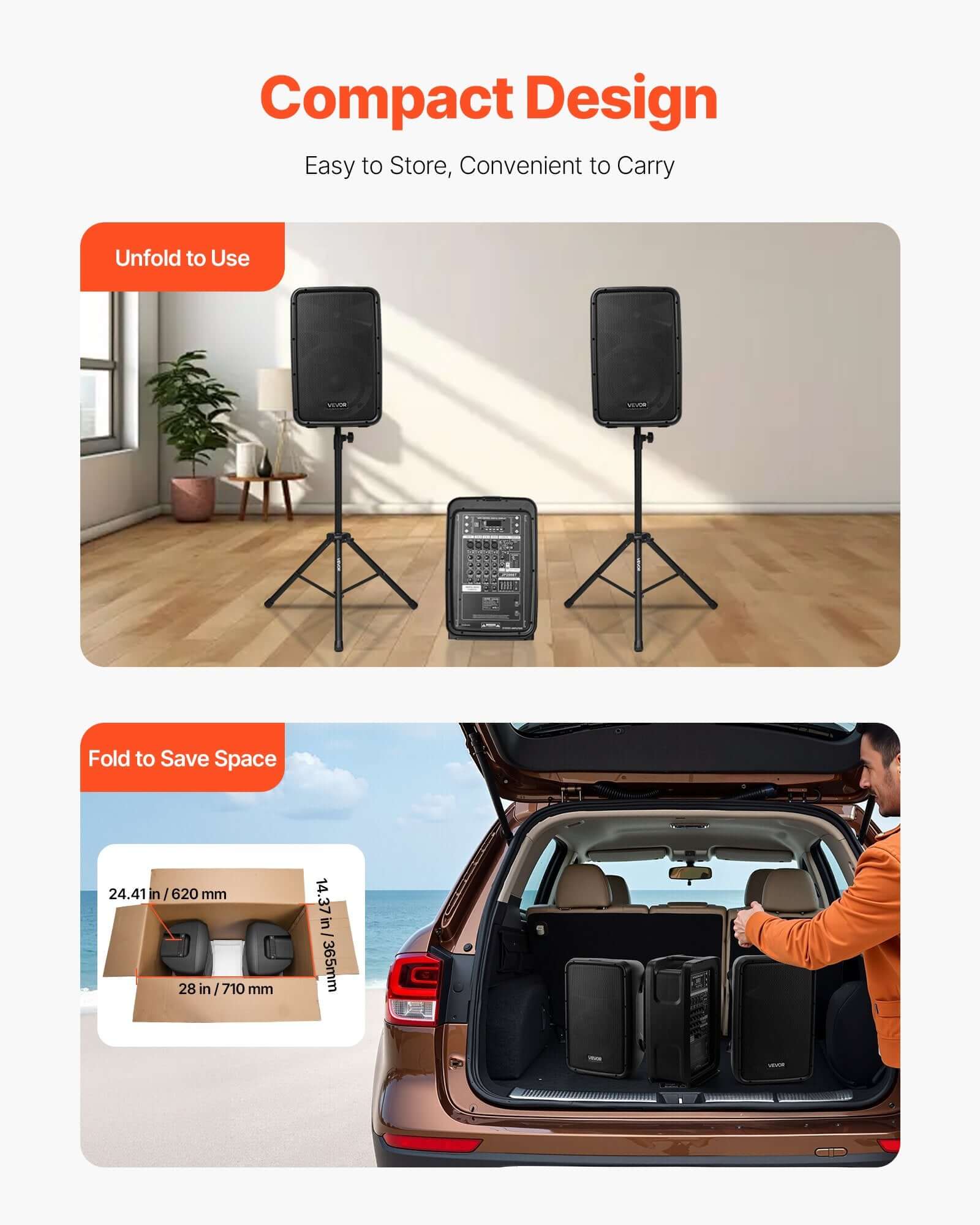 2 X 8 In Speakers Portable PA System 300W Mixer Bluetooth Mic For DJ Party - DBMP (Electronics And More Store)