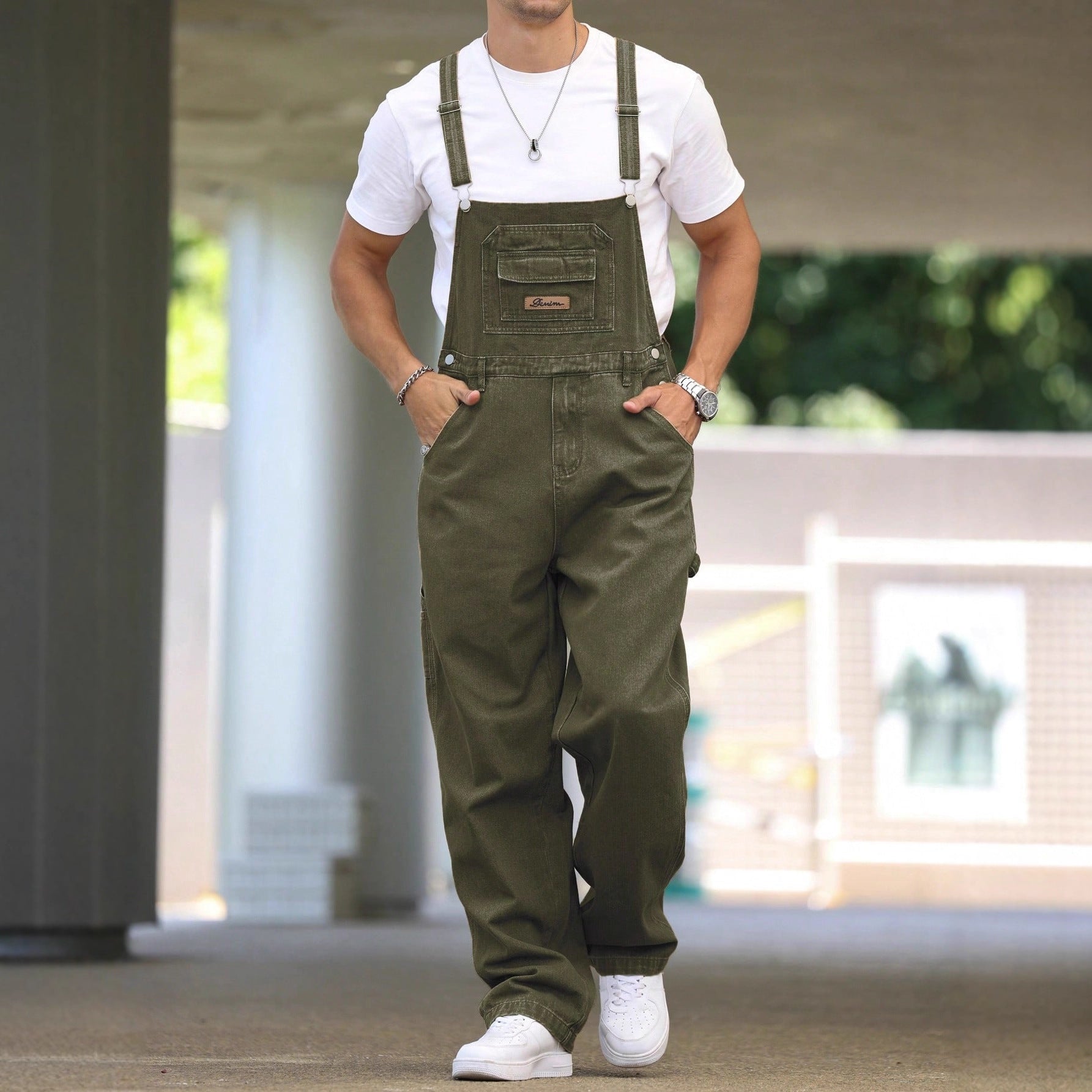 Fashionable Casual Street - style Suspender Jeans Workwear Pants - DBMP Shop