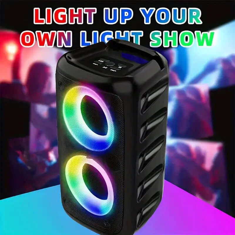 Wireless Speaker With Subwoofer, Large Boombox Speaker, Stereo Speaker, Subwoofer, Outdoor Wireless Speaker, Party Disco Light, TWS, TF, AUX - DBMP (Electronics And More Store)