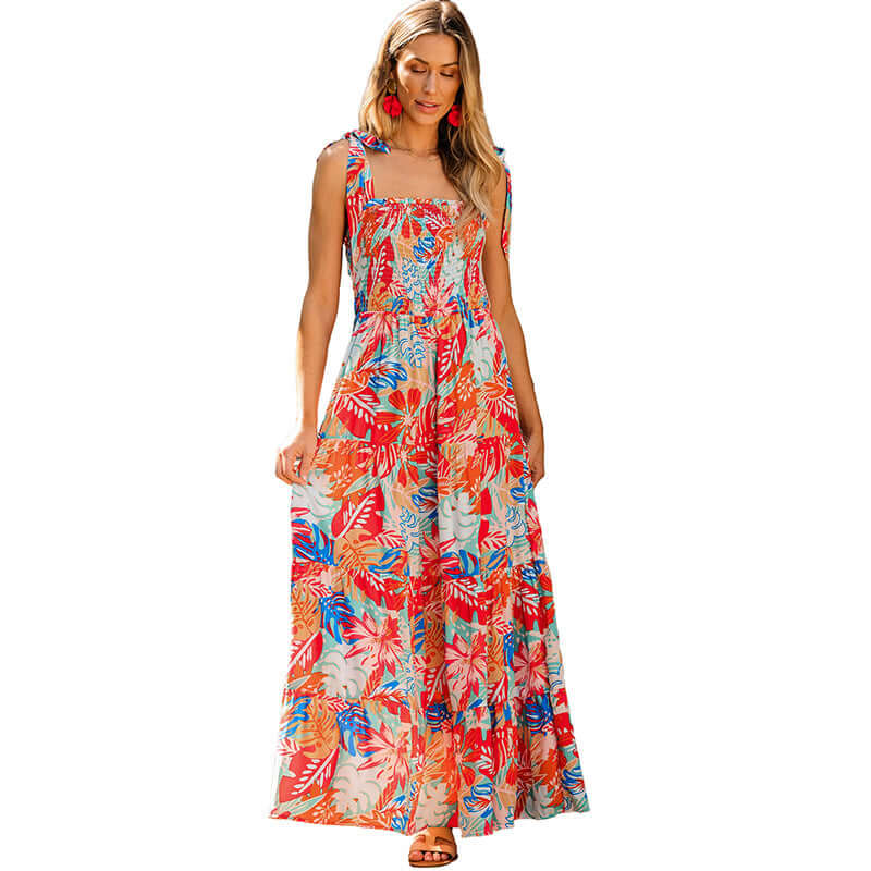 Ruffled Dress Women's European And American Leisure Printing - DBMP (Electronics And More Store)