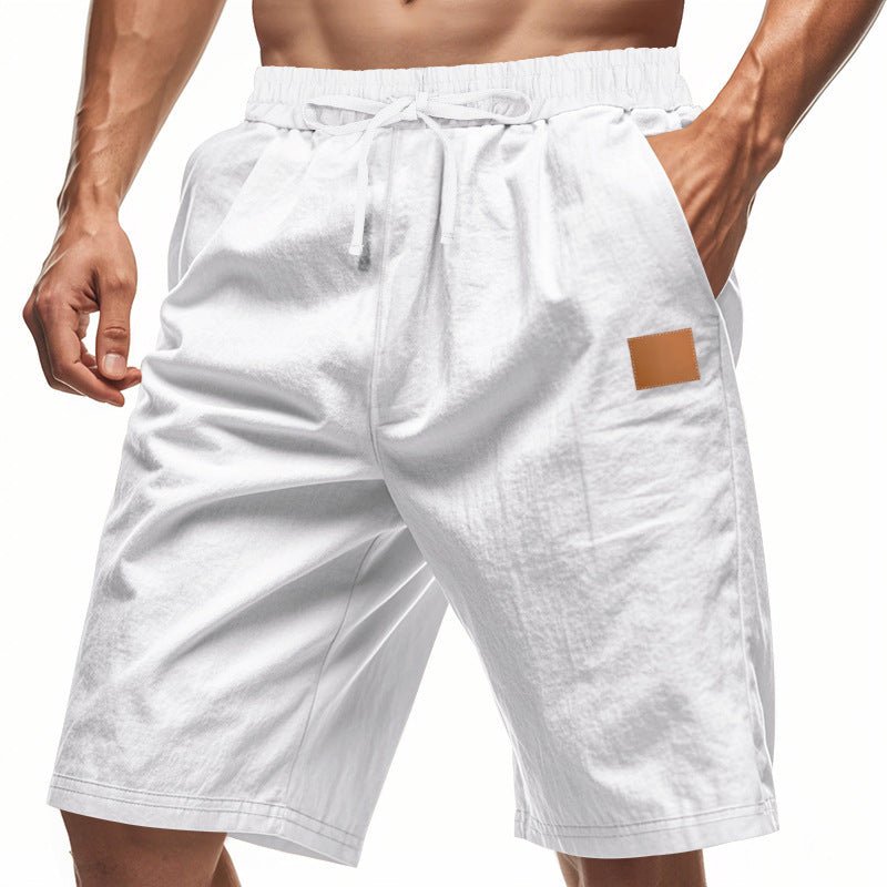 Solid - color Mens Plus - size Thin Linen Breathable Beach Sports Casual - DBMP Shop