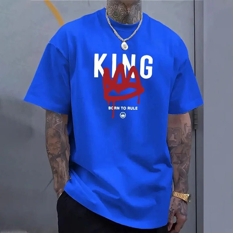 Mens Casual Short-Sleeve T-Shirt With KING Print - DBMP Shop