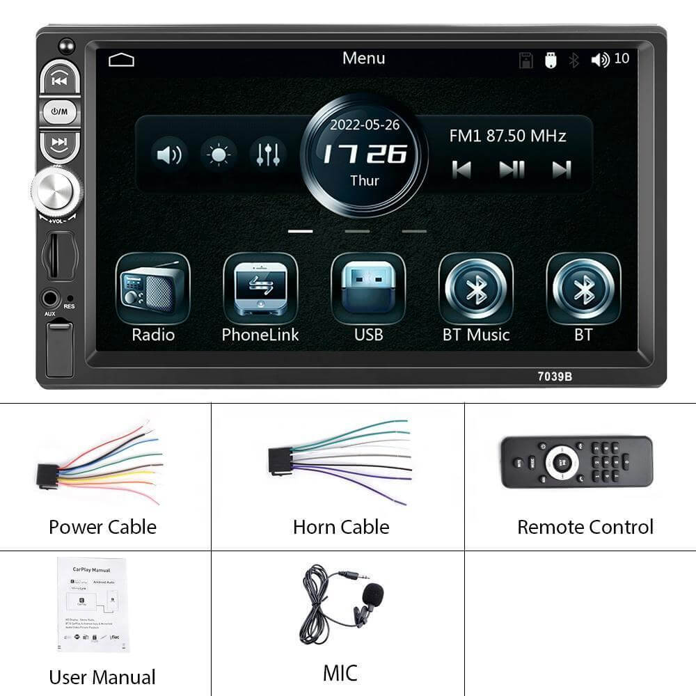 7 - inch Single - din Car Stereo, Single - din Car Radio And MP5 Player Supporting Carplay Android Auto - DBMP (Electronics And More Store)