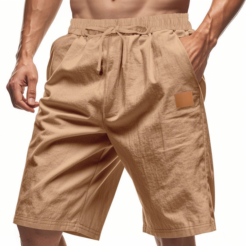 Solid - color Mens Plus - size Thin Linen Breathable Beach Sports Casual - DBMP Shop