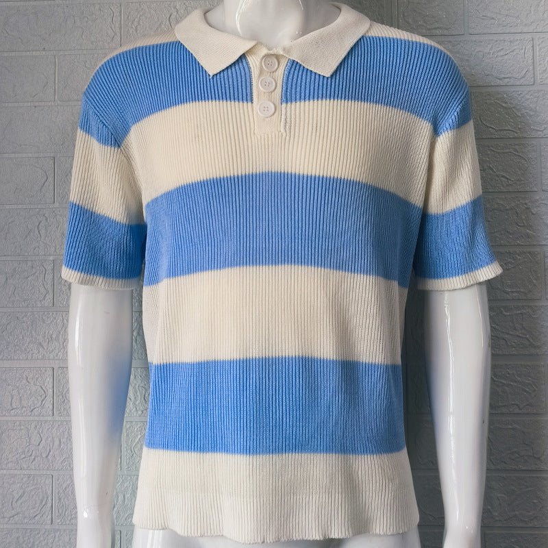 Mens Clothing Summer Fashion Lapel Sweater Short Sleeve Men Clothing Men Wears - DBMP Shop