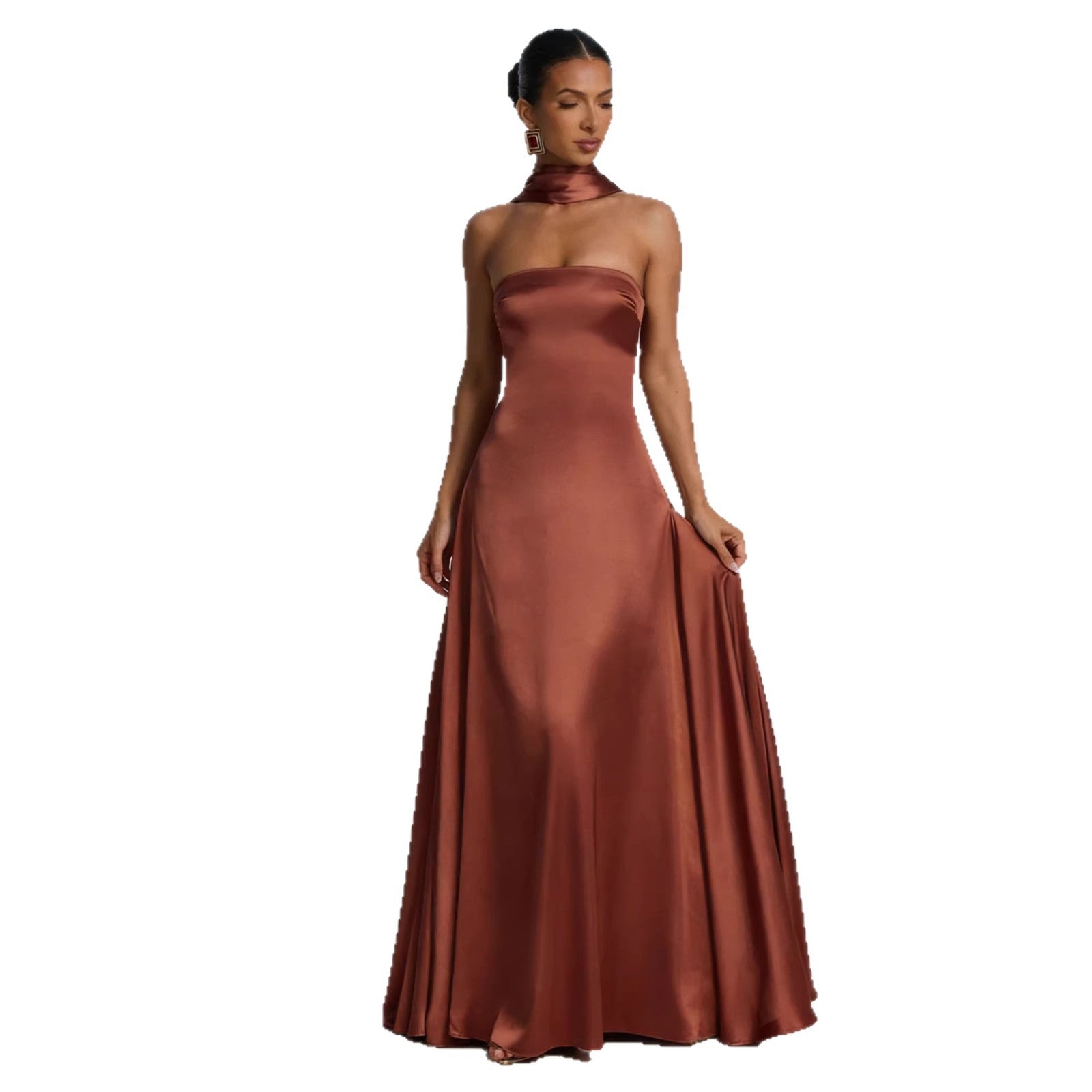 Womens Chest Wrapping Backless Tube - Top Waist - Cinching Evening Gown Long Dress Women'S Solid Sexy Elegant Clothes Party Club Prom Summer Outfit - DBMP Shop