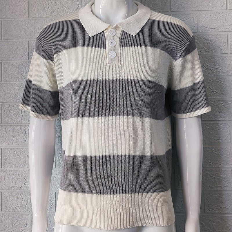 Mens Clothing Summer Fashion Lapel Sweater Short Sleeve Men Clothing Men Wears - DBMP Shop