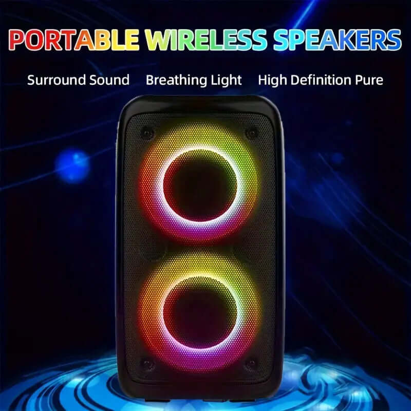 Wireless Speaker With Subwoofer, Large Boombox Speaker, Stereo Speaker, Subwoofer, Outdoor Wireless Speaker, Party Disco Light, TWS, TF, AUX - DBMP (Electronics And More Store)
